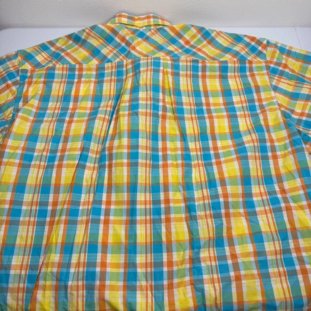 Southpole Mens 5XL Short Sleeve Button Down Plaid Shirt Multicolor Cotton Y2K